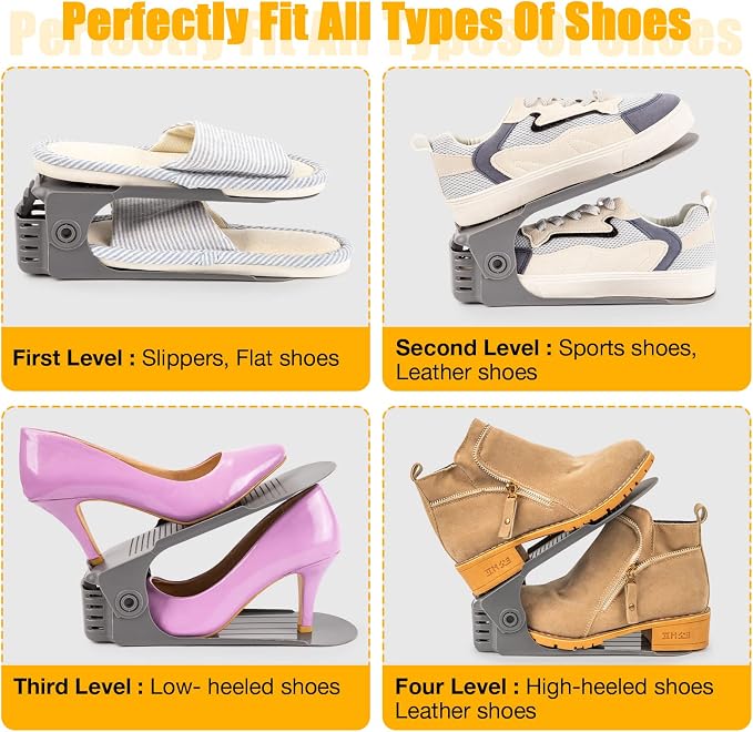 Neprock Shoe Organizer for Closet, 20-Pack (Grey) - Image 2