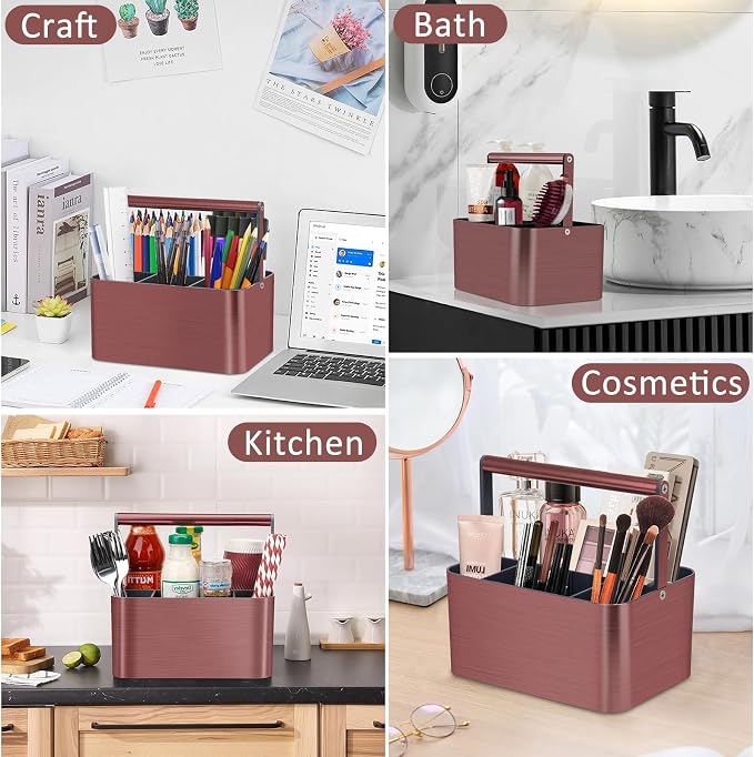 BYUNER Shower Caddy Portable for College Dorm Room Essential, Bathroom Caddy Organizer with Handle and Adjustable Dividers, Shower Storage Tote, Plastic Shower Basket Bin for Shampoo Toiletry - Image 5