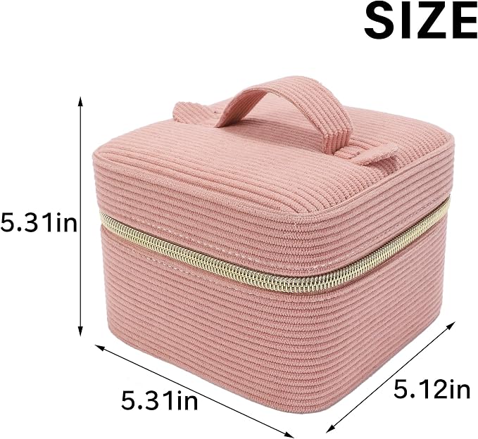 Travel Jewelry Case with Mirror – Small 2-Layer Jewelry Box for Women, Rings and Earrings Necklaces Velvet Organizer Mothers Day Mom Girls Birthday Gifts (Pink) - Image 2