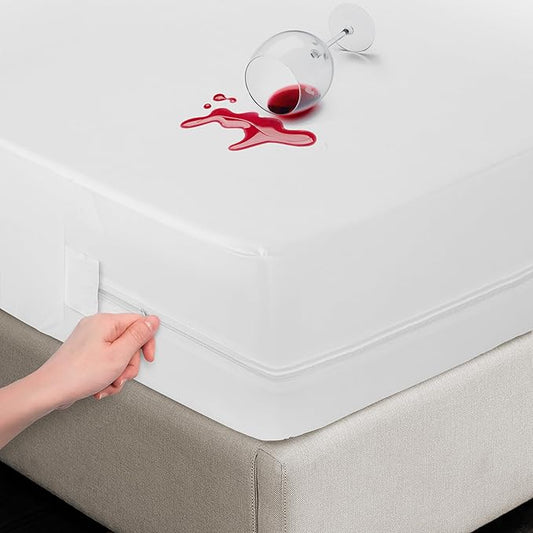LUX Décor Twin XL Zippered Mattress Encasement - Bed Bug Proof, 100% Waterproof Mattress Protector - 14 Inches Deep All Sided Cover, Noiseless - 39X80