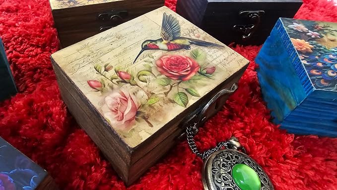 JB&C Premium Hummingbird Trinket Box Small Jewelry Keepsake Box | Earrings Necklace Storage Box for Girls Women | Bird lovers Gift Idea, Animals Ornaments for Home Décor (3HBS) - Image 4