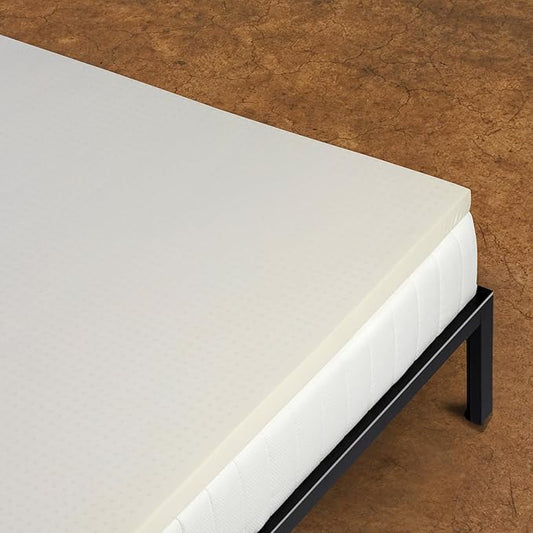 Pure Green Natural Latex Mattress Topper w/Jersey Cover - Firm - 2 Inch - Full Size (GOTS Certified Organic)
