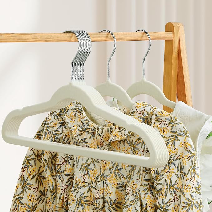 GoodtoU Kids Hangers Velvet 50 Pack 14" - Kids Felt Hangers Non Slip Toddler Hanger Childrens Hanger for Kid - Image 4