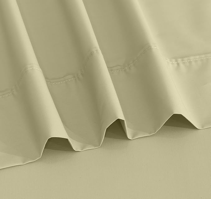 RUVANTI 100% Cotton Sheets – Queen Size Percale Bedding, Cooling & Breathable, Durable with a Crisp, Soft & Comfortable Feel, 16" Deep Pocket, 4-Piece Set, Sage Green