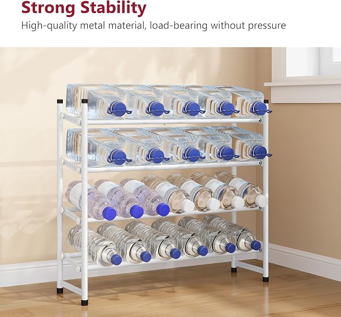 Tajsoon Expandable Shoe Rack for Closet 4 Tier, 29“-41“Adjustable & Stackable Shoe Shelf Storage, Metal Shoe Rack Organizer for Front Door Entrance, Closet, Garage, Entryway, White - Image 5