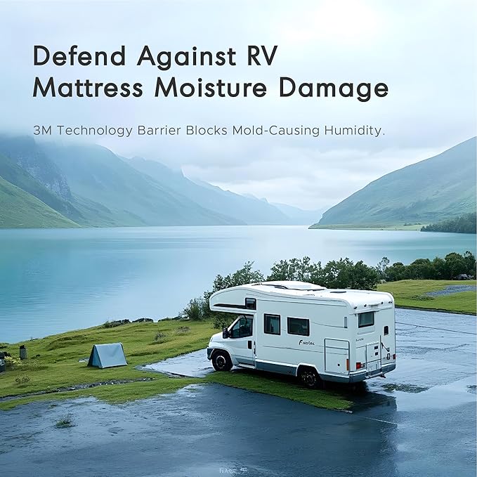 Degrees of Comfort RV Short Queen Mattress Encasement (60x75 Inch) - Bed Bug Proof & Dust Mite Protection, 6-Sided Zippered Water-Resistant Cover, Hypoallergenic Allergy Relief - Fits 6-8" Deep