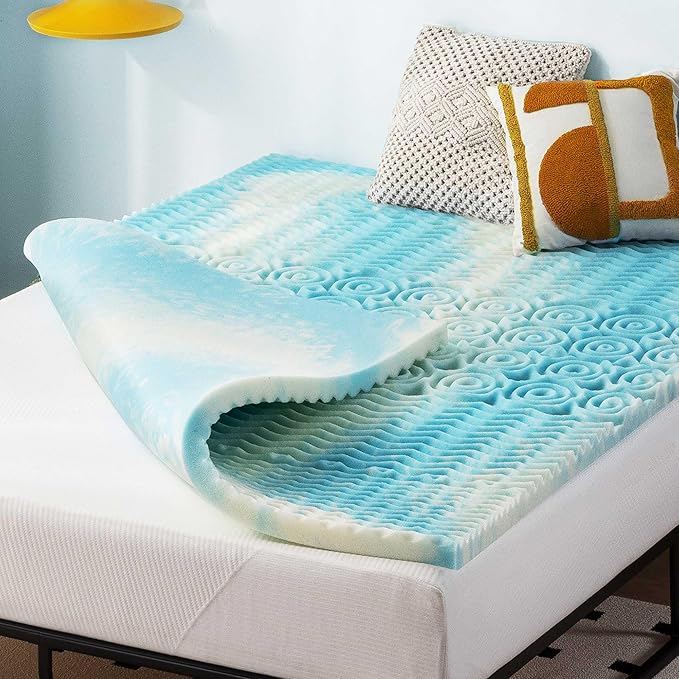 Best Price Mattress 3 Inch 5-Zone Swirl Gel Aerobreeze Foam Mattress Topper, CertiPUR-US Certified, Dorm Essentials, Twin