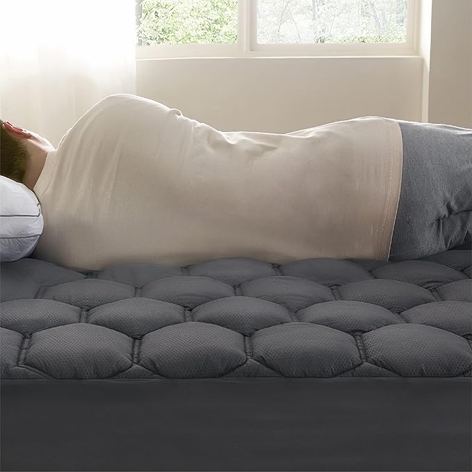 Bedsure Grey Twin XL Mattress Pad - Soft Mattress Topper for College Dorm Room Essentials, Extra Long Twin Bed Cover Protector with 8-21 Inches Deep Pocket, Washable, Grey, 39x80 Inches
