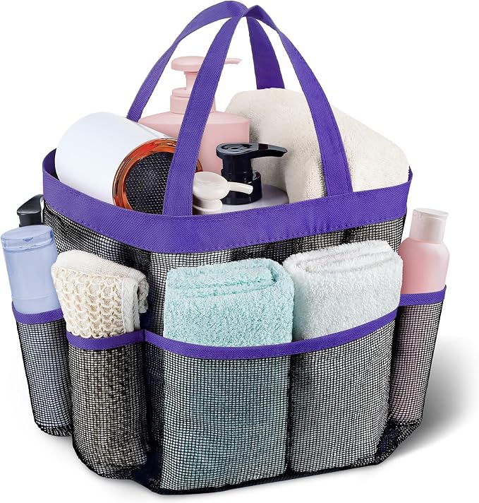 Attmu Mesh Shower Caddy Portable, Quick Dry Hanging Shower Tote Bag for College Dorm Room Essentials, Large Capacity Shower Caddy Dorm for Bathroom Gym Swimming by Attmu