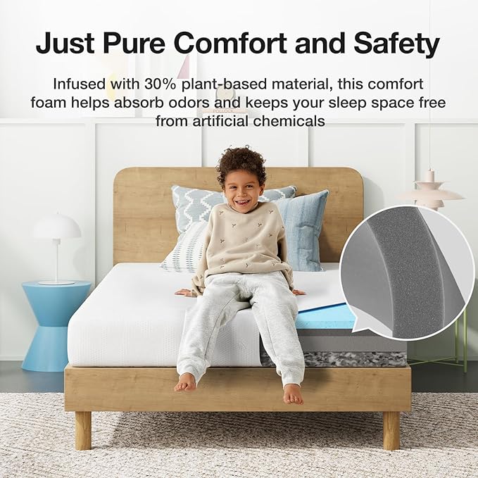 Novilla Twin XL Mattress, 8 Inch Twin XL Mattress in a Box, Gel Memory Foam Mattresses with Comfort Foam for Cooling Night Sleep, Pressure Relief, CertiPUR-US Certified,White