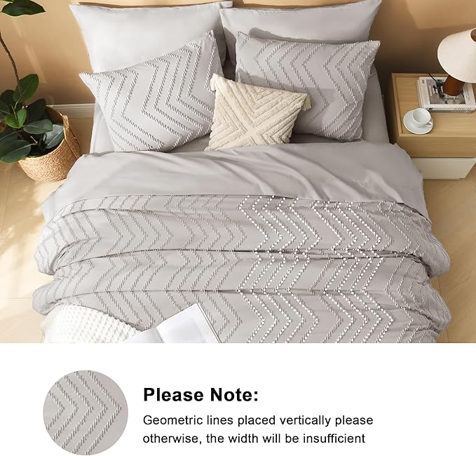 Litanika Linen California King Size Comforter Set with Sheets - 7 Pieces Bed in a Bag California King Boho Tufted Complete Bedding Sets with Comforter, Sheets, Pillowcases & Shams