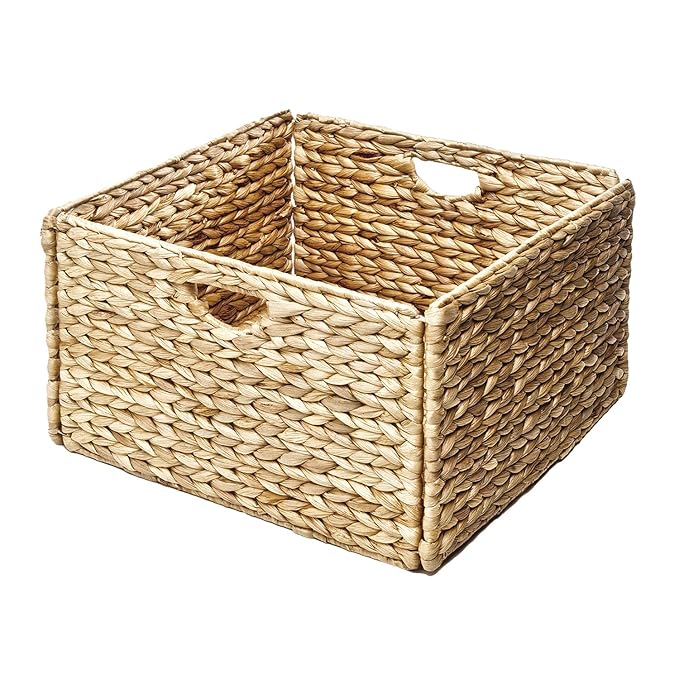 Seville Classics Premium Natural Handwoven Portable Laundry Bin Basket with Carrying Handles, Household Storage for Clothes, Linens, Sheets, Toys, Natural Water Hyacinth, Rectangular (2-Pack) - Image 4