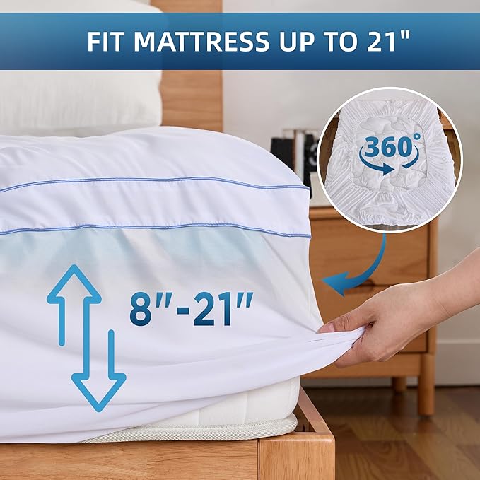 Dual Layer 4 Inch Memory Foam Mattress Topper Queen, 2 Inch Cooling 5-Zone Gel Memory Foam Plus 2 Inch Down Alternative Pillow Top Mattress Topper, with Deep Pocket, Support for Back Pain