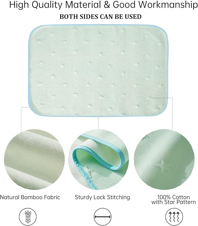 Reidio 1pcs Waterproof Toddler Mattress Pads Cotton Baby Bed Pad Washable Reusable Incontinence Pads Bed Underpads Mattress Protector for Adults Elderly Kids Pets (Khaki, 11.8 * 17.7in(30 * 45cm))