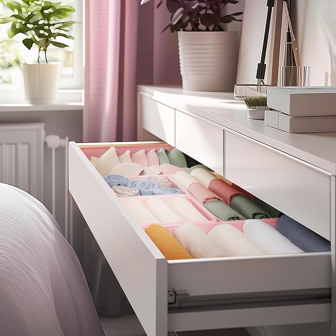 Criusia Drawer Organizer Clothes, 10 Pack Dresser Organizer for Baby Clothes, Underwear, Sock- Foldable Closet Organization and Storage Dividers Bins for Nursery, Bedroom (Pink) - Image 6