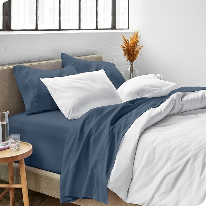 Bare Home Queen Sheet Set - 1800 Ultra-Soft Microfiber Queen Bed Sheets - Double Brushed - Deep Pockets - Easy Fit - 4 Piece Set - Bedding Sheets & Pillowcases (Queen, Bering Sea)