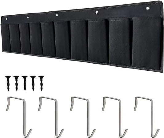 RVZONE RV Shoe Pockets 10 Pockets Heavy Hanging Bedside Storage Organizer with Sturdy Hooks Storage Pockets Hangs on bed for Shoes Toys and Tool Accessories by RVZONE