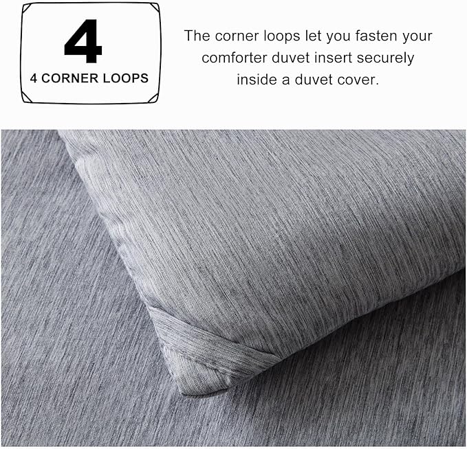 CozyLux California King Comforter Set - 3 Pieces Grey Soft Luxury Cationic Dyeing Cal King Comforter Bedding for All Season, Gray Breathable Lightweight Bed Sets with 1 Comforter and 2 Pillow Shams