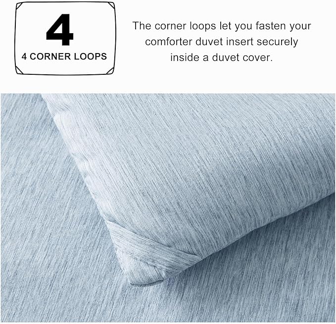 CozyLux King Size Comforter Set - 3 Pieces Blue Soft Luxury Cationic Dyeing Bedding Comforter for All Season, Breathable Lightweight Fluffy Bed Set with 1 Comforter and 2 Pillow Shams