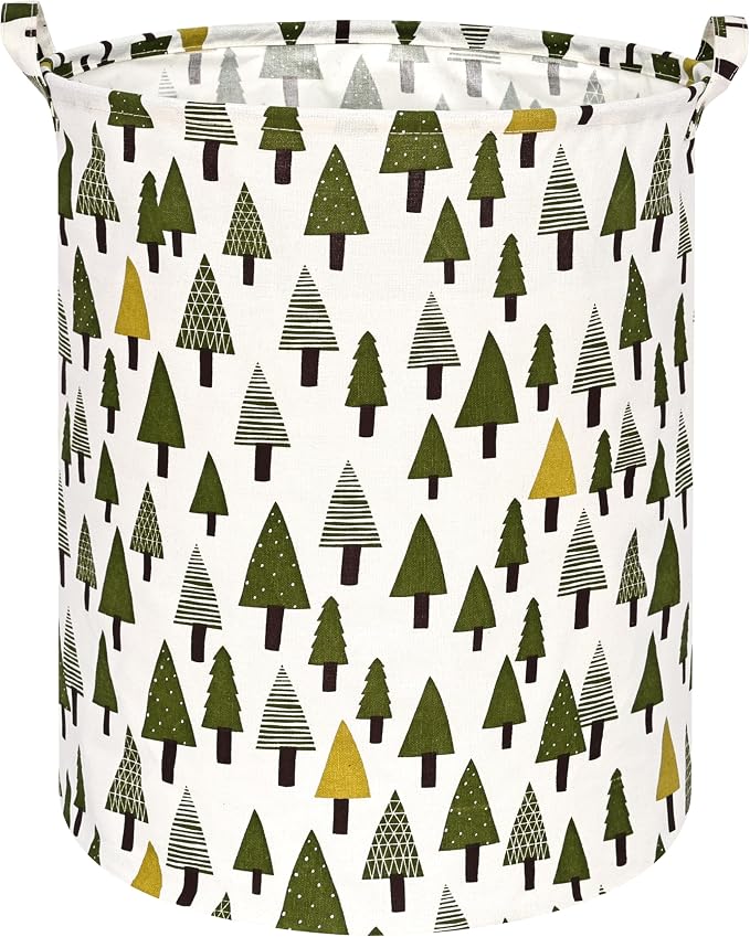 Collapsible Kids Laundry Basket Clothes Hamper, Foldable Storage Organizer Bin, Toy Clothes Storage with Handles for Boys Girls Bedroom, Room Decor Christmas Tree by Unknown