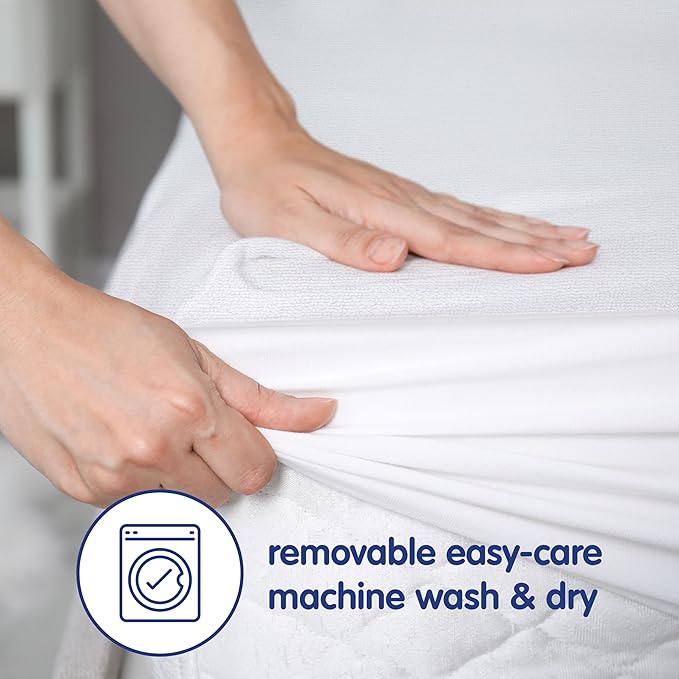 Vibe Premium Fitted Washable Terry Cloth Waterproof Mattress Protector, California King