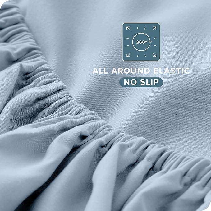 Bare Home California King Sheet Set - 1800 Ultra-Soft Microfiber Cal King Bed Sheets - Double Brushed - Deep Pockets - Easy Fit - 4 Piece Set - Bed Sheets (California King, Dusty Blue)