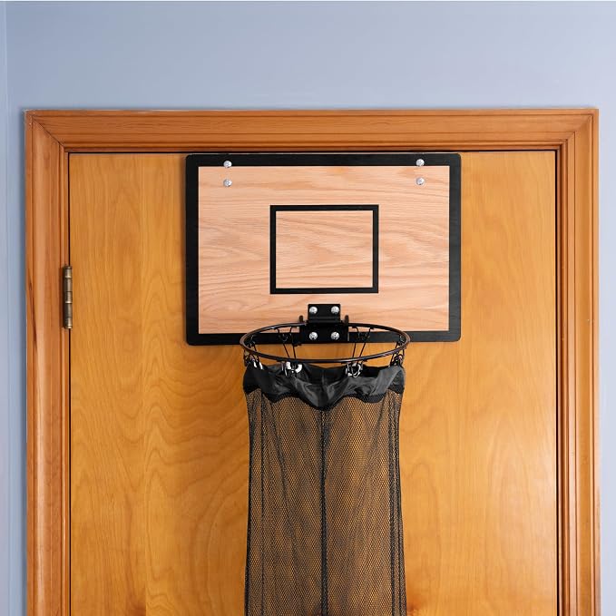 Wooden Basketball Hamper - Hoop Laundry Basket Over the Door - Room Decor - Image 5