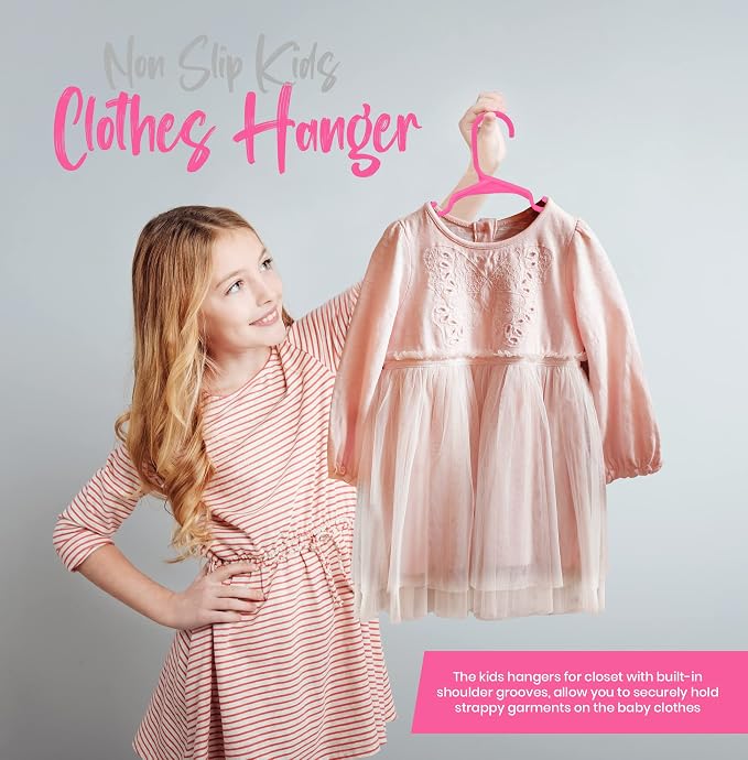 Utopia Home 20 Pack Kids Hangers - 11.5 Inch Plastic Baby Hangers for Closet - Childrens Hangers for Clothes & Infant Hangers for Closet - Ideal for Everyday Standard Use (Pink) - Image 7