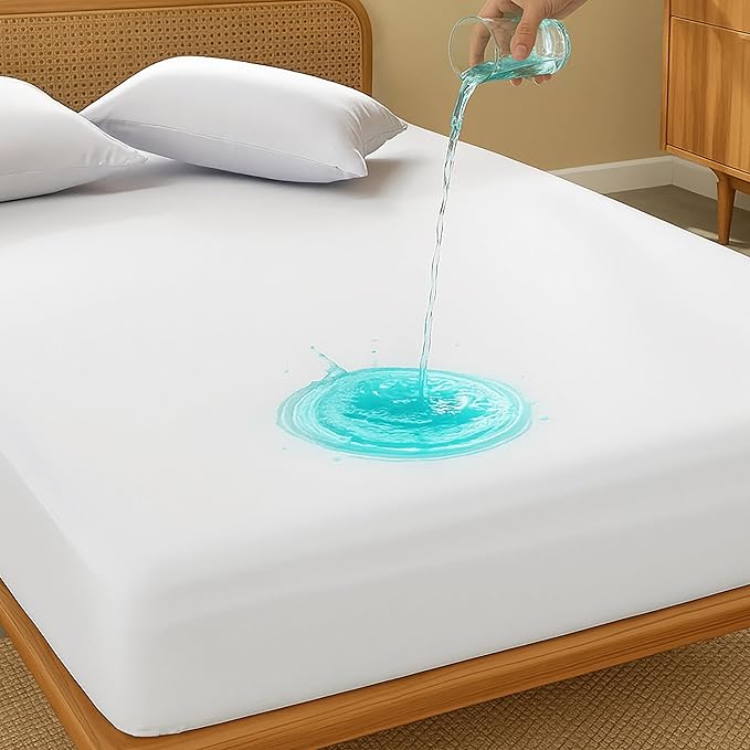 California King Waterproof Mattress Protector - Noiseless, Breathable, Machine Washable Fitted Mattress Cover with Deep Pocket up to 18”