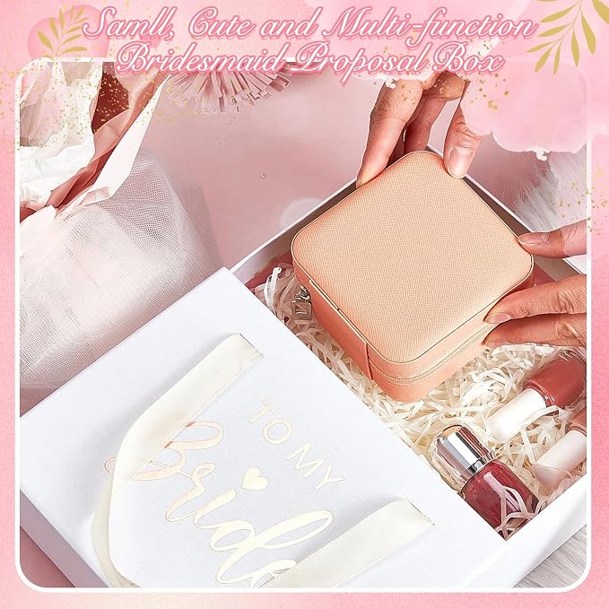 Taiyin Travel Jewelry Case, Bridesmaid Gifts Mini Jewelry Organizer, PU Leather Portable Earring Box for Women Girls - Image 4