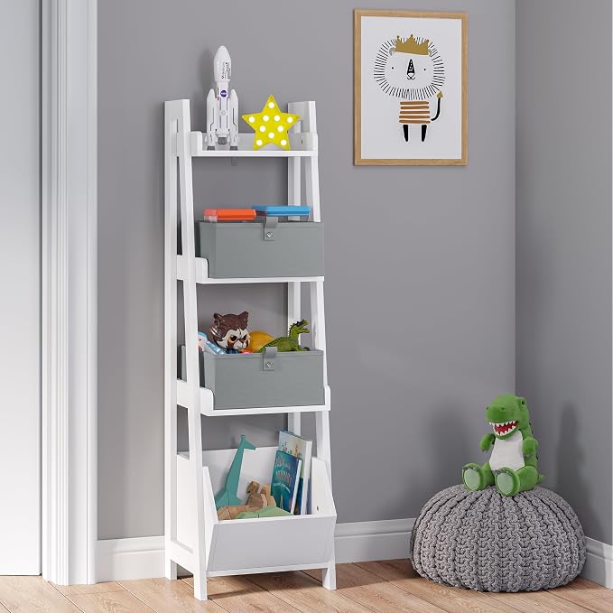 RiverRidge Kids 2pc Folding Storage Bins Set - 10.5” Bin Organizers with Handles - Gray Closet Organizer and Storage for Toys, Games, Shoes - Foldable Cube Storage Organizer Bins for Playroom, Nursery - Image 7