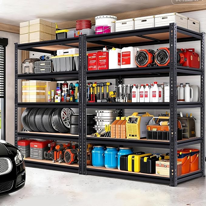 72" H Garage Storage Shelves,Storage Shelves Heavy Duty,2400LBS Metal Shelving Units,Adjustable Garage Shelving Heavy Duty for Garage Storage,Warehouse,16"x35.5"x72 - Image 2