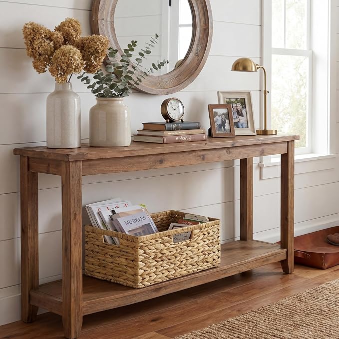 GRANNY SAYS Wicker Storage Baskets for Shelves, Extra Large Water Hyacinth Wicker Basket, Woven Baskets for Storage, Rectangular Shelf Baskets with Handles for Pantry Shelves,1-Pack - Image 6