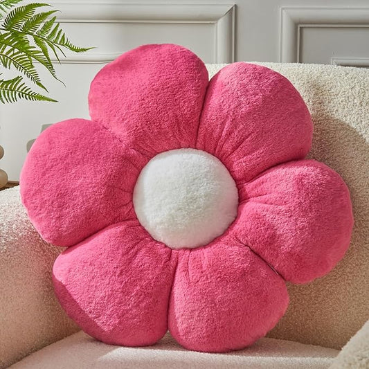 Daisy Pillow, Cute Flower Shaped Decorative Plush Pillow, 15.7In - Perfect for Sofa, Couch, Bed & Reading Tent