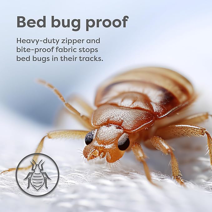 HOSPITOLOGY PRODUCTS Mattress Encasement - Zippered Bed Bug Dust Mite Proof Hypoallergenic - Sleep Defense System - King - Waterproof - Stretchable - Low Profile 9" Depth - 78" W x 80" L