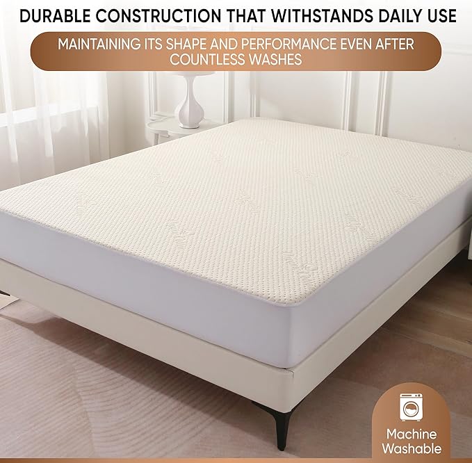 Luxury Organic Cotton Mattress Protector Twin XL - Ultra Thick 380 GSM 3D Air Fabric - 100% Waterproof & Noiseless - OCS Certified Breathable Mattress Cover - Deep Pocket Fitted Style