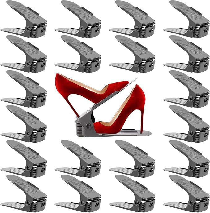 Neprock Shoe Organizer for Closet, 20-Pack (Grey) by Neprock