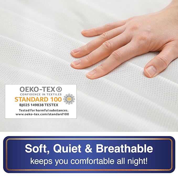 All-in-One Mattress Protector, Zippered Encasement, Water & Stain Resistant, Triple Seal Protection, Queen, White