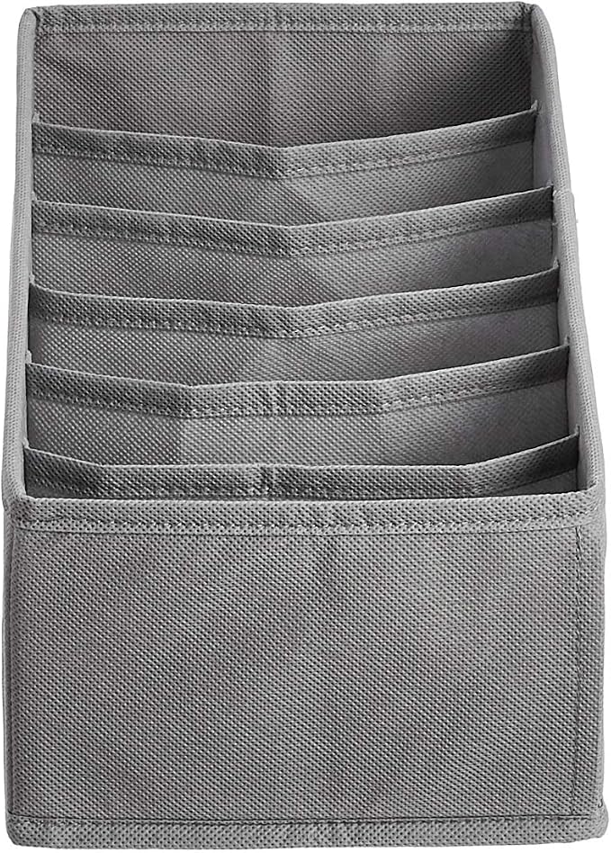 Amazon Basics Underwear Drawer Organizer Dividers for Closet Organization and Storage, Fits Perfectly in Dresser, 2-Pack, Gray | Pack of 2 - Image 2