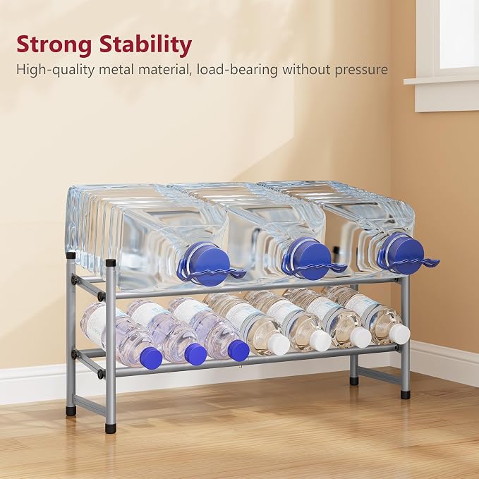 Tajsoon 2 Tier Expandable Shoe Rack for Closet, 28“-41“Adjustable & Stackable Shoe Shelf Storage, Metal Shoe Rack Organizer for Front Door Entrance, Closet, Garage, Entryway, Grey - Image 5