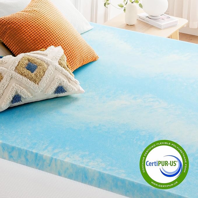 Best Price Mattress 3 Inch Swirl Gel AeroBreeze Cooling Air Flow Memory Foam Mattress Topper, Dorm Essentials, King