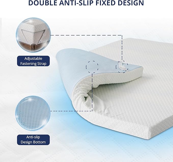 2 Inch Gel Memory Foam Mattress Topper Cal King Size, Cooling Bed Topper for Pressure Relief with Removable Breathable Soft Cover, CertiPUR-US Certified