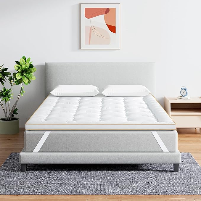 Maxzzz Full Mattress Topper, Extra Thick Mattress Pad Cover for Back Pain, Mattress Protector for 8-21 Inch Mattress, 1200GSM Down Alternative, 54 * 75 Inches.