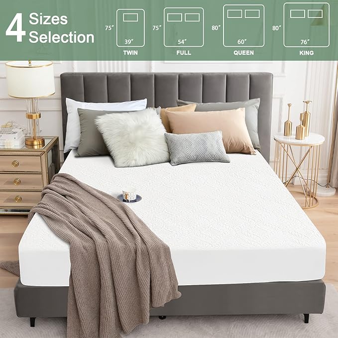 Sufdari Twin Quilted Fitted Waterproof Mattress Cover, Breathable & Noiseless Mattress Pad, Ultra Soft Bed Cover Fits Up to 8-18" Deep Pocket