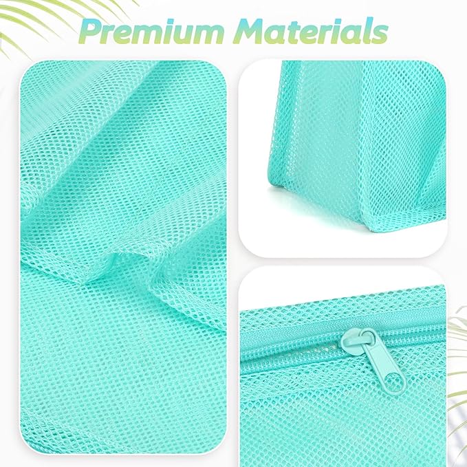 famichan Mesh Shower Caddy Portable, Gym Travel Camp Dorm Room Essentials for College Student Boy Girl, Bathroom Shower Bag - Blue - Image 3