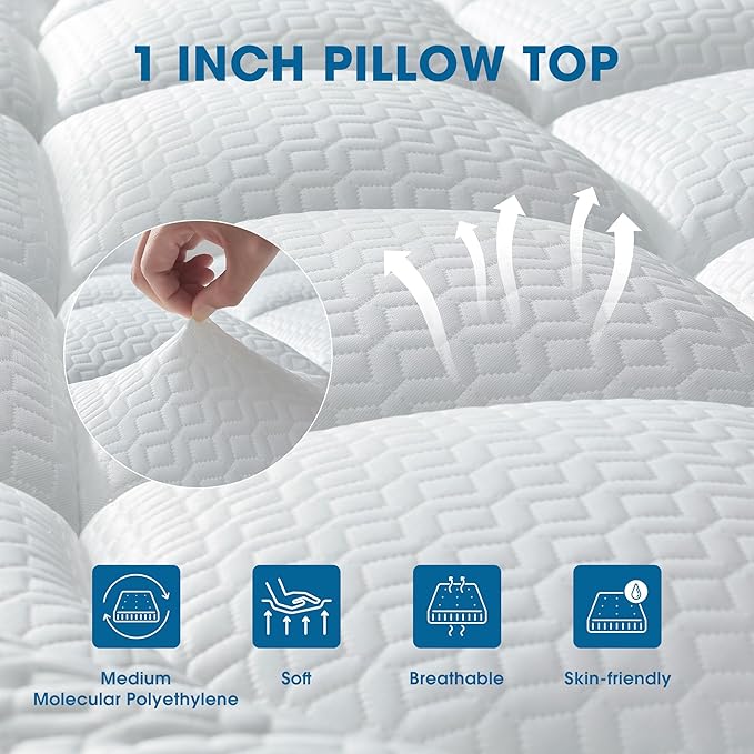 Dual Layer 3 Inch Memory Foam Mattress Topper Twin, 2 Inch Cooling Gel Memory Foam Plus and 1 Inch Pillow Top Mattress Pad Cover