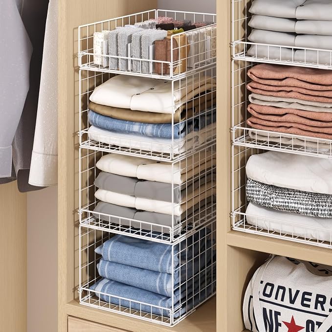 Cidaziya Closet Organizers and Storage Shelves for Clothes, Collapsible Stackable Storage Bins Organizer Baskets Containers Drawers for Truck Camper Closet RV Closets Pantries Cupboard Wardrobe - Image 6