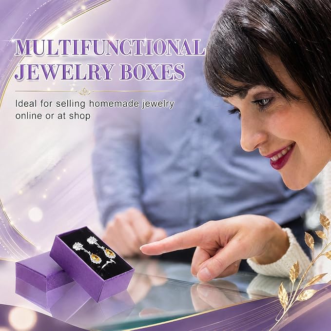Batiyeer 36 Pcs Cardboard Jewelry Gift Boxes Jewelry Boxes Packaging Small Earring Gift Box with Lids for Necklace Ring Bracelet Party - Image 4