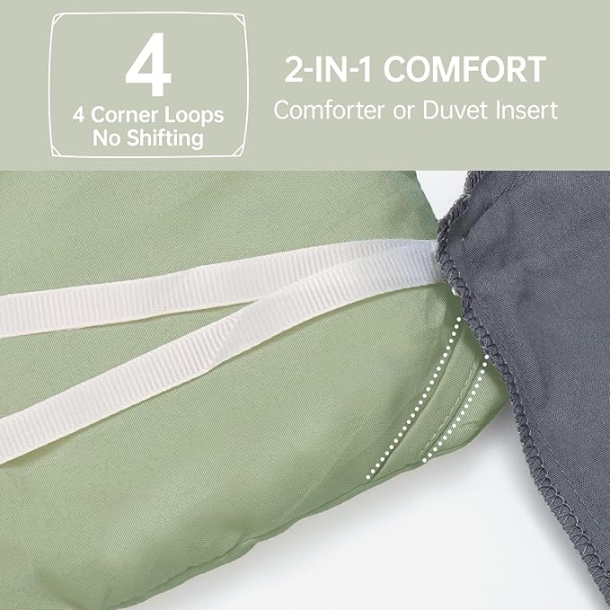 MUXHOMO Green Oversized King Comforter Sets, All Season Ultra Soft Down Alternative Bedding - 3 Piece Lightweight Bed Set Includes 1 Comforter (120"x98") and 2 Pillow Shams (20"x36")