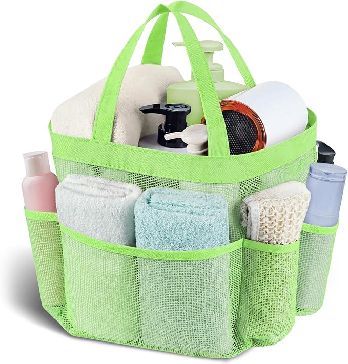 Attmu Mesh Shower Caddy Portable, Quick Dry Hanging Shower Tote Bag for College Dorm Room Essentials, Large Capacity Caddy Dorm for Bathroom Gym Swimming by Attmu